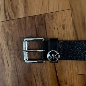 Michael Kors Black Belt with Silver Buckle